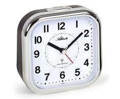 Atlanta 1829-19 Réveil radio-piloté pour personnes âgées avec affichage analogique et chiffres argentés Taille XL