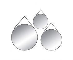 Atmosphera Lot de 3 miroirs Ronds - Noir