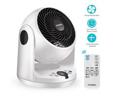 FOCHEA Ventilateur de Table, Ventilateur Silencieux Turbo Air Froid Multifonction 3 Vitesses avec Télécommande, Timer, Ventilateur de Circulation dair Oscillation Horizontale & Verticale Automatique