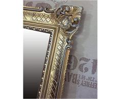 Lnxp Miroir de style baroque en argent avec cadre doré 90 x 70 cm ANTIK BAROCK Rokoko Shabby CHIC Renaissance JugenDSTIL Retro Design avec éléments de chambres à air