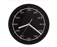 Djkaa Code Binaire Horloge Murale décorative avec rétro-éclairage LED Math Chiffres équation LED enseigne au néon Horloge Murale Enseignants Cadeaux éducatifs