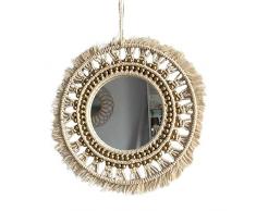 Liery Miroir Osier Miroir Coiffeur Miroir Art Deco Tenture Miroir Boho Géométrique Miroir Décoratif