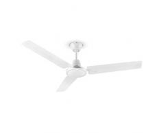KLARSTEIN Spin Doctor - Ventilateur de Plafond, 3 pales, Diamètre: 48/122 cm, Débit dair: 9963 m³/h, 55W, 3 Vitesses, Commande Murale séparée, Corps en INOX - Blanc