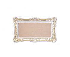 Idea Casa - Grand miroir style baroque vénitien - Cadre blanc et doré - Imitation vintage - 96 x 56 cm