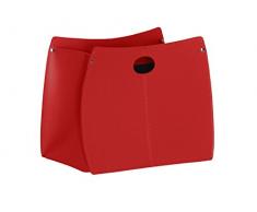 VANDA: Porte-Revues en Cuir Couleur Rouge, Porte Journaux, Sac de Rangement, Range-Revues Made in Italy by Limac Design