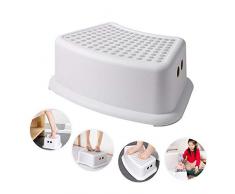 FOONEE Marchepied antidérapant en plastique pour enfants, petit tabouret pour enfant, banc de rangement antidérapant, parfait pour les toilettes de tout-petits, salle de bain, pour brosser les dents