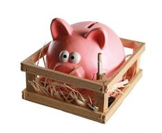 Out of the blue Tirelire, Cochon avec Marteau Multicolores 14 x 12 cm