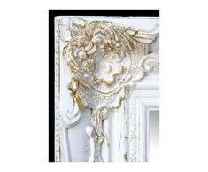 Lnxp Miroir mural baroque rectangulaire Blanc/doré 55 x 45 cm