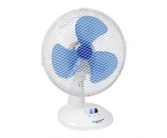 Bestron DDF27W Ventilateur de Table, 30 W, Blanc/bleu, 27 cm