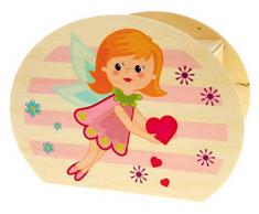 Hess 15231 Tirelire en Bois avec clé, fée Cadeau pour Enfant Anniversaire Env. 11,5 x 8,5 x 6,5 cm, Multicolore