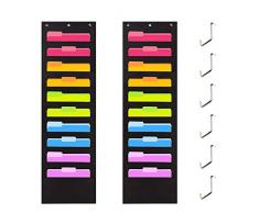 Tableau de Poche, Porte-Revue Document Mural, Rangement Magazine Tissu Oxford, Support Bureau pour Bureau, à lécole ou à la Maison, 20 Pockets