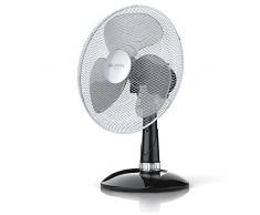 Brandson - Ventilateur de table - Ventilateur de bureau 30cm - 3 vitesses – Economie d’énergie 40W - silencieux, élégant et ajustable - inclinable à 30° - Oscillation à 85° - Certifié GS - Noir/gris