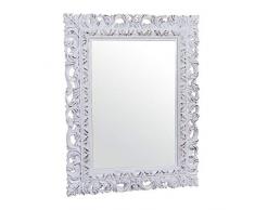 Eideo Home Miroir Mural, Baroque, Rectangulaire, Plastique, Blanc 64 cm