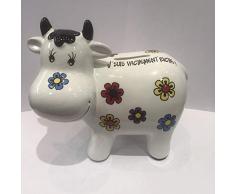 Bazooka Tirelire Ceramique Vache Je suis Vachement Riche 16x13cm Couleur Assortie en Fonction du Stock