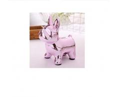 DWWSP Chien de Bouledogue en céramique Artisanat Tirelire Accueil Décorations Mignon Creative Piggy Décorations Bank (Color : Pink)
