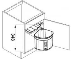 FRANKE 121.0176.518 Poubelle de tri des dÃ©chets, Plastique, Noir, 17,5L