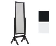 CLP Miroir sur Pied Elvis avec Cadre en Bois – Miroir sur Pied pour Chambre – Design Rustique Miroir Inclinable avec Une Hauteur de 153 x 58 cm – Disponible en 2 Couleurs: Noir