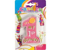 Bougie My 1st Birthday avec Support 1st Birthday Rose Rose