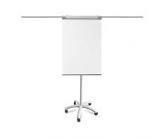 Chevalet de conference Master of Boards® paperboard + tableau blanc magnétique | hauteur réglable | bras aimantés pliables | Piranha, 105x67cm (hauteur max.225cm)