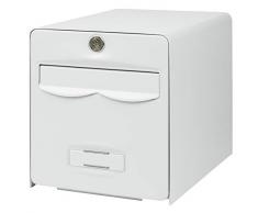BURG-WÄCHTER, Boîte aux Lettres Normalisée en Acier Galvanisé Avec Porte à Ouverture Totale, Stop-Courrier (Porte bloquée à 120°), 1 Porte, BALthazar, Blanc