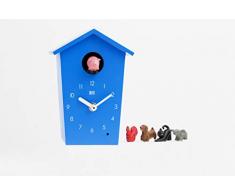 KOOKOO AnimalHouse Vert, Petite Horloge Coucou, Pendule avec Voix de 5 Animaux de la Ferme, enregistrements sonores de la Nature, Coucou Design Moderne;