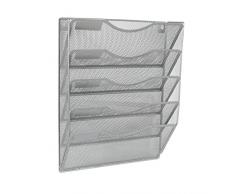 EasyPAG Porte-revues mural 5 poches Silver