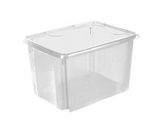 keeeper Boîte de Rangement avec Système dEmpilage, 44,5 x 34,5 x 27 cm, 30 l, Emil, Transparent