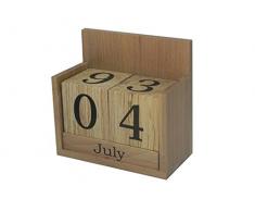 Calendrier perpétuel en bois de hêtre massif – Bureau en bois éternel, décoration de bureau, cadeau danniversaire