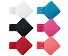 Guanici 6 Pcs Porte-boucle de stylo Autocollant Stylo crayon support Boucle élastique avec bande élastique pour ordinateurs portables, revues et calendriers de Agrafe De Stylo En Cuir Auto-adhésive