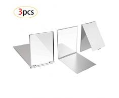 CAILI Miroir de Poche Miroir de Maquillage Portable Illuminé,Petits Miroirs de Voyage Miroir de Poche Portable Compact Miroir de Maquillage Pour Maquillage de Cheveux et de Rasage (3pcs)