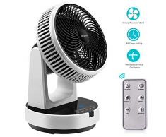Ventilateur de Table, FOCHEA Ventilateur Silencieux 12 Vitesses Turbo Ventilateur à Circulation dAir avec Télécommande, Minuterie 9H, Oscillation Horizontale & Verticale pour Bureau Chambre, DC 15V