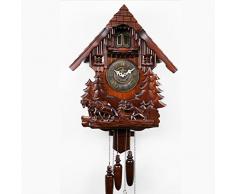 ZBXFF Créatif Rétro Salon Horloge Murale,Chalet Forme Coucou Horloge,3D Accueil Mur Horloge Murale,Luxe Créatif Moderne Mur Décoration (50 CM, 41 CM, 18 CM)