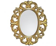 Lnxp Baroque Woe Miroir Ovale Style Baroque Doré Antique 80 x 66 cm