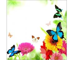 Sticker Boite aux lettres Fleurs Papillons 30X30cm SABAL0110 (1 sticker boite aux lettres)