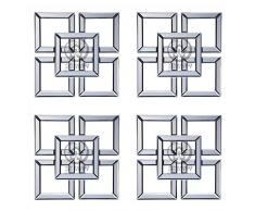 YBGW Miroirs Muraux Deco Miroir Mural Décoration Carré Biseauté Mur Miroir Encadré Art Mural Miroirs Muraux