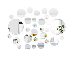 SelfTek 30 pièces autocollants muraux miroir autocollants muraux autocollants ronds décoration de la maison de bricolage