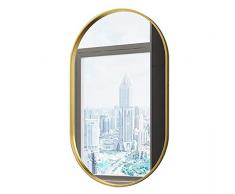 Grand Miroir Ovale - Miroirs de courtoisie muraux pour entrées, Toilettes, Salons et Autres, Cadre en Or et Fer