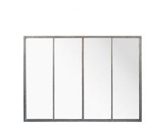 Miroir en métal 4 bandes 120x90cm FRANK Zinc