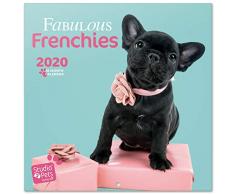 Calendrier mural 2020 pour la maison ou le bureau, 30x30 cm - Studio Pets French Bulldog