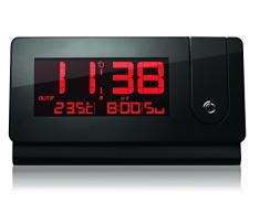 Oregon Scientific - Réveil radio pilotée design Extra Plat avec projection et temperature - RMR391P