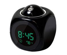 HelloCreate Réveil Numérique Multifonction avec Voix Parlante LED Température de Projection