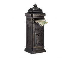 Relaxdays Boîte aux Lettres Anglaise sur Pied Inoxydable A4 Colonne Vintage Nostalgie HxlxP 106 x 38 x 34 cmdesign britsch Anglais, Bronze