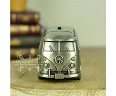 Tirelire, Métier en fer-blanc antique en alliage de zinc, matériau, réservoir de stockage de pièces de voiture de tourisme 14,5x6,5 x6,5 cm