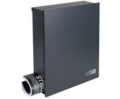 Boîte aux lettres murale design avec compartiment journal MOCAVI Box 111 gris anthracite (RAL 7016) 12 litres
