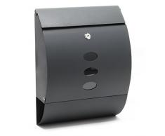 Boite aux lettres Design V18 Boite postale murale Anthracite Compartiment journal Revêtue par poudre
