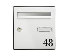 Chiffre adhésif 5 cm pour boite aux lettres - Noir - Chiffre 1