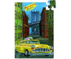 Vilac - 8640 - Puzzle En Bois - Puzzles New York Par Nathalie Lété - Boîte Statue De La Liberté - 40 Pièces