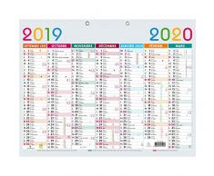 Exacompta 34210e Calendrier Scolaire multicolore fond gris 43 x 33,5 cm Septembre 2020 à Septembre 2021 recto verso 7 mois par face