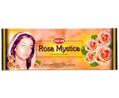 Ourlet Lot de 6 20 g Rosa Mystica (religiosité) - Boîte de 6 tubes de 20 Bâton Hex - Ourlet d'encens roulé à la main en Inde