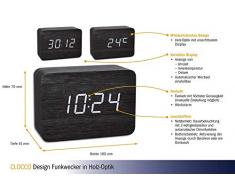 TFA Dostmann Design 60.2549.01 Réveil radio-piloté en plastique Blanc/noir